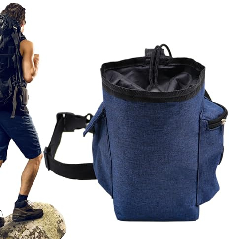 Borsa per gesso, da arrampicata – Senza Draw-Cordoncino di perdita, clip per fucili e tasche con cerniera, borsa a gesso, per arrampicarsi | Cintura in vita regolabile – Confezione di organizzatori
