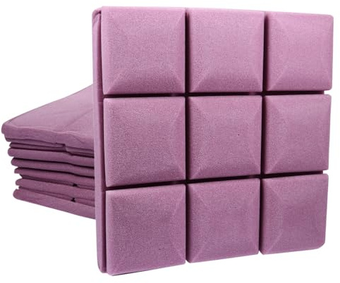 TOYZFRIENDY 12Pcs High-density Acoustic Panels Sound Absorbing for Studio Recording Home Office Wall and Ceiling Soundproofing Tiles Shockproof Insulation Pads