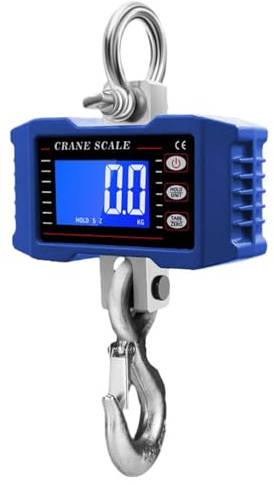 ZYNCUE Balance numérique suspendue pour grue, capacité de 1000 kg avec rétroéclairage LCD, capteur de précision, coque en alliage d'aluminium et crochet en acier inoxydable pour pesage industriel