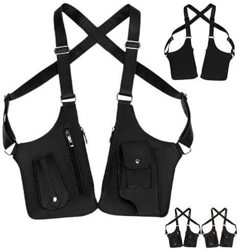 Umhängetasche Für Männer, Diebstahlsichere Tasche Mit Mehreren Taschen, PU Leder Anti Diebstahl Tasche, Verstellbarer Unterarm Schulterholster Tasches Herren, Für Wanderungen, Radtouren, Camping