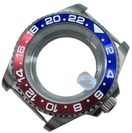 1 st 40 mm herrklocka med boett i safirglas, 120 varv/min, keramisk infattning, utställningsbaksida, GMT II Master, for NH35 NH36(Watch case 6)