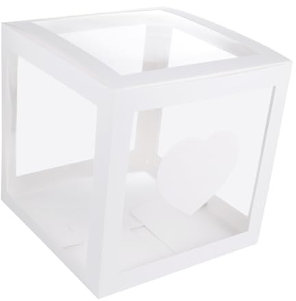 SHINEOFI Transparente Ballonbox mit Herz Motiv Dekorative Gastgeschenk Kasten für Geburtstag Hochzeit und Party Vielseitige Party Deko Klare Ballon Dekorationsbox