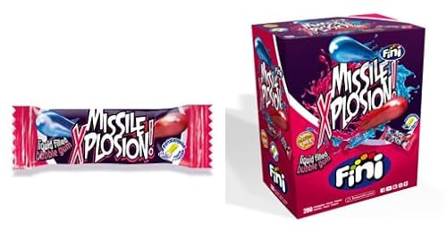 Chewing-gum missile saveur fruitée 200 unités – bonbons ludiques effet explosion de goût, idéal fêtes, anniversaires et surprises enfants
