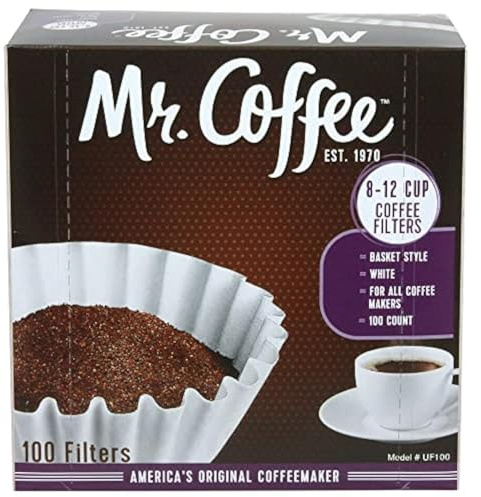 Mr. Coffee 8-12 Cup Coffee Filters, Box, Assorted, 100 Count