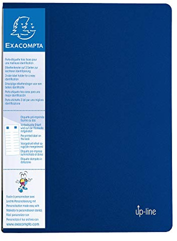 Exacompta - Réf. 88102E - 1 Protège-documents avec porte étiquette 3 faces Up Line - 10 pochettes - 20 vues - pour A4 - dimensions 24 x 32 cm - couverture en polypro rigide opaque - couleur bleu