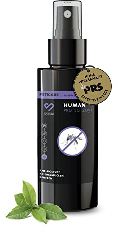 Peticare Anti-Insekten Spray | gegen Stechmücken Bremsen Mücken Moskitos und weitere | auch für Kinder | sofortige Wirkung | einzigartiges PRS® System für Lange Wirkung – Human Protect 2050