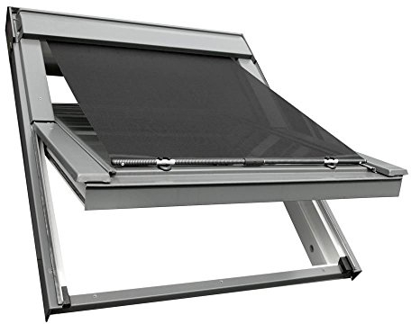 Sonnenschutz-HH Hitzeschutz Markise Hitzeschutzmarkise für VELUX Dachfenster Rollo GGL/GPL/GHL/GGU/GPU/GHU F04/FK04/F06/FK06 - schwarz / anthrazit