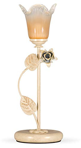 Helios Leuchten 403758 Florentiner Tischleuchte Tischlampe | Blüten chabby chic | Florale Lampe Leuchte Kronleuchter Landhausstil | 1 x E14