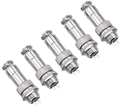 5 pcs 2Pin Aviation Plug, GX12 Presa Connettore Maschio/Femmina Pannello metallico