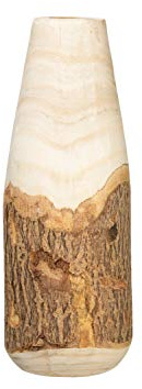 Creative Co-Op Carved Paulownia Wood Live Edge (Each one Will Vary) Vase, 16, Brown (DF2986)