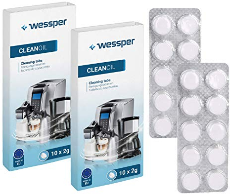 Wessper Pastillas para la Limpieza de cafeteras automáticas (20 Unidades)