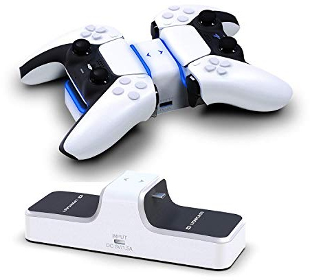LIONCAST® PS5 Controller Ladestation [LED Status Anzeige] - PS5 Gadgets Zubehör - PlayStation 5 - PS5 Docking Station - Dualsense Ladestation