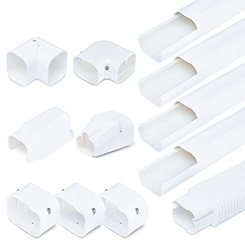 Kit de Cubierta de línea de CA Mini Dividida, Kit Decorativo de PVC de Grado Profesional de 3 Pulgadas Que Proporciona Cobertura de línea de 15 pies para Aire Acondicionado Mini Split sin conductos y