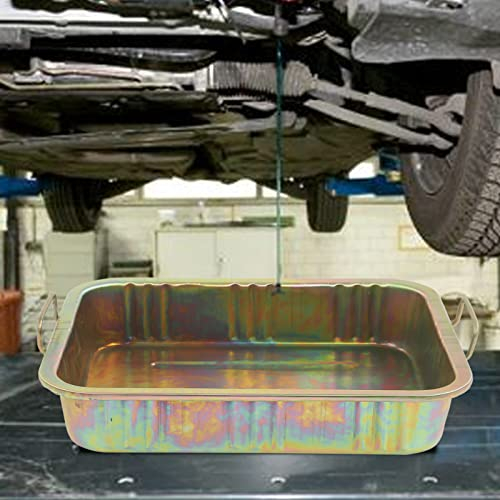 Tefola Bandeja de Goteo de Aceite, Bandeja de Goteo de Aceite galvanizada, Recipiente de Drenaje de Metal Profesional, Herramienta de reparación de automóviles Universal para vehículos(500x380x95mm)
