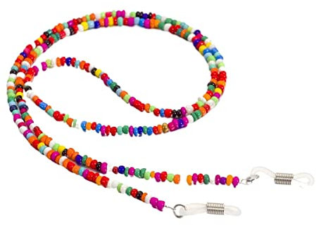 HOOENG Brillenketten Brillenband for Frauen Bunte Perlen Brillenhalterung Stilvolle Brillenschnur