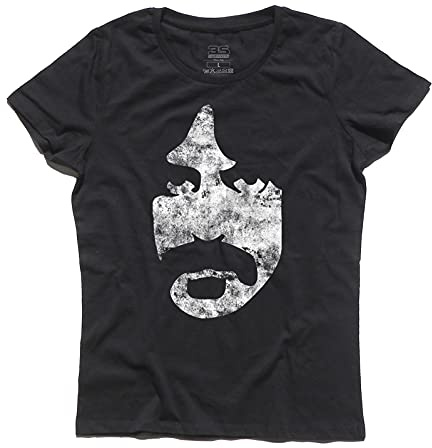 3styler T-Shirt Donna Frank Zappa Viso - Volto Stilizzato ed antichizzato - Linea Classic - 100% Cotone 185 gr/mq (M, Nero)