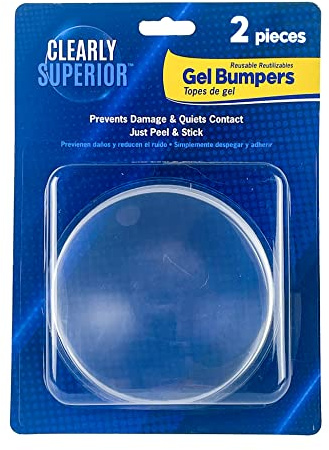 Clearly Superior Large 3.5 Clear Round Bumpers 2 Pack – Self Adhesive Door Stoppers for Walls - Doorknob Protectors - Protects Wall Surface from Doors and Doorknobs