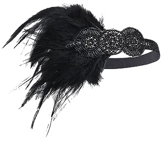 BABEYOND 1920-talet pannband dam Gatsby kostym tillbehör 20-talet flapper fjäder hårband