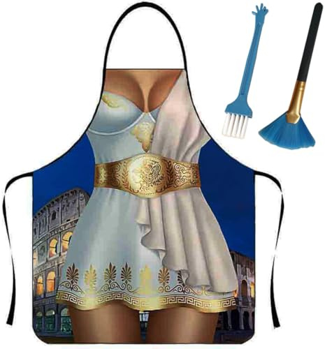 Anzhee Sexy Männer Schürze kreative Kochschürze Küchenschürze Grillschürze Lustige Motiv Schürze für Herren Damen Party Kostüm Lustige Schürze für Freund Neues lustiges Latzschürze Geschenk Stil W06