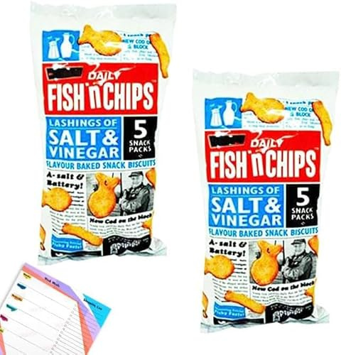 Burtons Fish 'N' Chips Salt Vinegar 10 Snack Packs of 25g (2 Packs of 5)