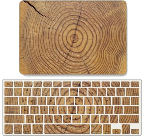 JZ Wood Grain Fall Für MacBook Air 15 with M2 (Models: A2941) Hartschalenkoffer mit Keyboard Cover Set - C