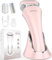 Afeitadora eléctrica para mujer, recargable, húmeda, seca, para mujer, impermeable, para piernas, brazos, axilas, bikini, cuerpo público, con una hoja de aluminio adicional