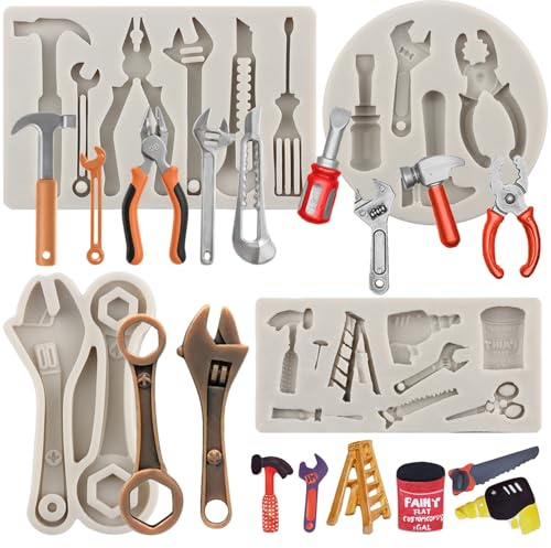 MYPRACS Hand Tools Silicone Mould Construction Tool Fondant Moulds Set of 4