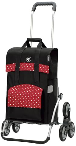 Andersen Einkaufstrolley - klappbar - 50 Liter - Treppensteiger | Aufhängung für Einkaufswagen - belastbar 50 kg - Aluminium - Trolley - Rad Ø 3 x 13 cm - Royal Shopper Polly rot