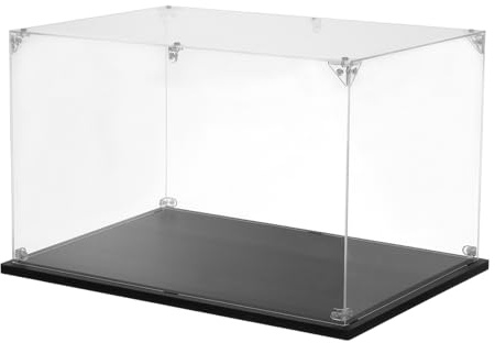 QUARKZMAN Acryl Display Case, 10''x14''x4'' Klarer Display-Box Aufbau Staubdichte Display-Box Aufbewahrungsorganisator für Sammlerstücke Action-Figuren