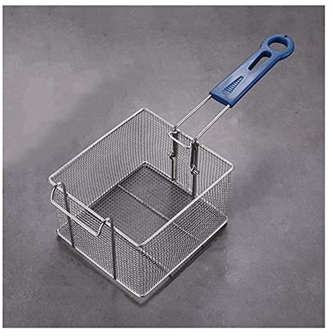 Colador para freír, espumadera de aceite, espumadera de aceite de acero inoxidable, metal con malla fina, cesta para patatas fritas, adecuada para almacenar aceite para freír y cocinar en la cocina,