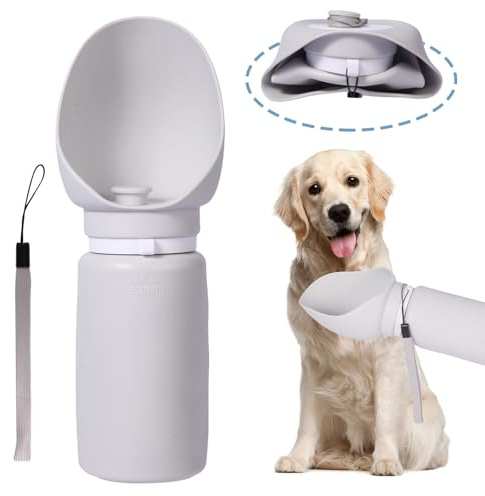 VacFreKep Botella de Agua para Perros de 550 ml, Taza de Agua portátil de Silicona para Perros, Plegable, a Prueba de Fugas, Cuenco para Beber para Mascotas para Viajes al Aire Libre