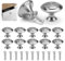 GlasFlength Möbelknöpfe 12 Stück, 30mm Edelstahl Schubladenknöpfe mit 12 Schrauben für Schubladen Schrankknöpfe Runde Türgriffe Schrankknäufe für Kleiderschrank Kommode Küche (Silber)