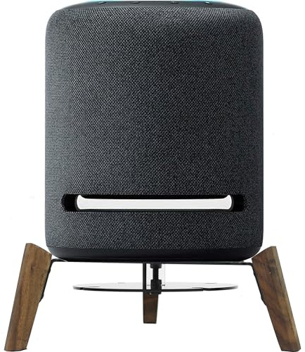 Wooden Stand for Echo Studio and Homepod 2nd/1st Gen Smart Speaker, Stable Desktop Mount for Better Sound and Home Decoration (Walnut Wooden Legs)
