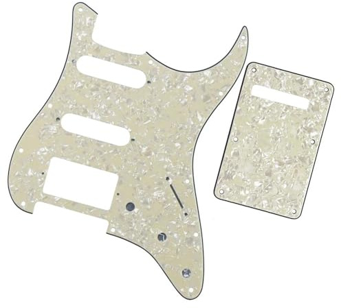 Pickguard und Tremoloabdeckung Set Set Aus E-Gitarren-Schlagbrett HSS/SSH Und Rückplatte Schlagplatte Und Schrauben Gitarrenteile(Aged 4)