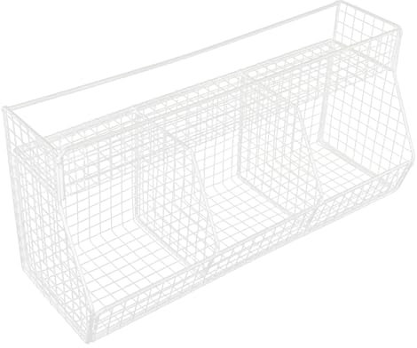 Cabilock Panier Mural Cuisine en Acier Inoxydable Blanc, Corbeille à Fruits et Légumes Suspendue, Gain de Place, Design Élégant Cuisine et Cellier