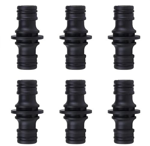 HARY Gardena Coupling, Hose Coupling Gardena Coupling 1/2 Inch Extender Extension Coupling Two Way Coupling for Garden and Home Hose Pack of 6