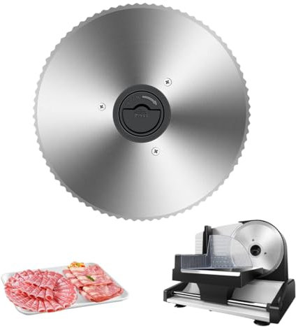 Accessory Blade for Slicer, Household Electric Slicer, Serrated Blade, 19 cm Blade, Slicer Blade - 3 Holes Fixing Blade for Slicing Food, Meat, Bread (Silver)