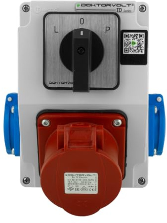 Doktorvolt Stromverteiler Wandverteiler 16A 2x230V Mit Nockenschalter IP44 Komplett Verdrahtet DV-5244-D