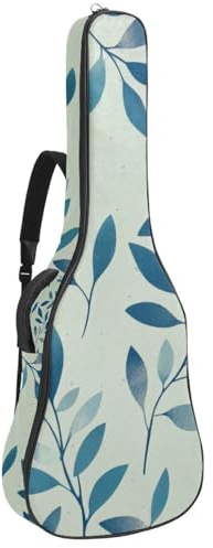 Gitarrentasche in voller Größe, wasserdichte Gitarren-Abdeckung, Tragetasche für akustische klassische E-Gitarren, aquablau, Aquarell-Herzen, Mehrfarbig 04, 42.9x16.9x4.7 in, Lässiger Tagesrucksack