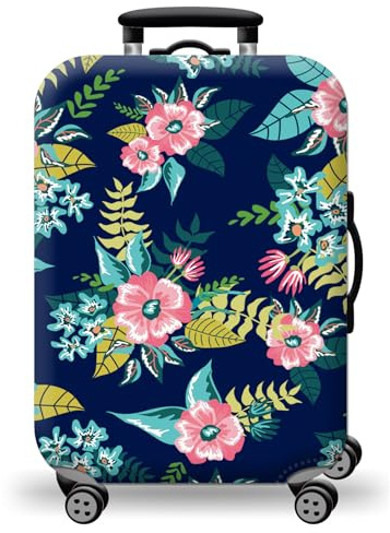 wxlmom Kofferschutzhülle XL Blumen Und Blätter Waschbar,Suitcase Cover Für Kinder Und Erwachsene,Elastischer Spandex-Koffer-Protector,Koffer-Abdeckungen