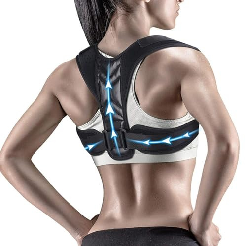 XFSRG Correttore Postura Uomo Donna Tutore per la Schiena Completamente Regolabile Traspirante Raddrizzatore per Sollievo dal Dolore al Collo Alle Spalle e Alla