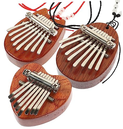Kisangel Kleiner Daumenklavier und Klavierlernen 3 Stück 8 Töne Leicht und Kompakt Tragbares Kalimba Instrument Zufällige Farbe für Anfänger