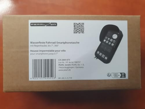 PEARL Sports Handyhalterung Fahrrad: Wasserfeste Fahrrad-Smartphonetasche mit Regenhaube, bis 7, 360° (Handyhalterung Motorrad, Lenker, GPS)