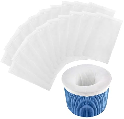 KLINNA 20 Stück Pool Skimmer Socken, Wiederverwendbare Filtersocken als Feinfilter Sieb für Skimmerkorb, Schutz-Netz für Schwimmbad & Pool Filter, Skimmersocken zur Feinfilterung Filter
