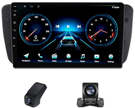 CarPlay&Android Auto Autoradio 2Din,per SEAT Ibiza 6J 4 2008-2015 ricevitore multimediale digitale da9 pollici radio 2DIN con schermo telecamera posteriore/ventola di raffreddamento(NF-1)