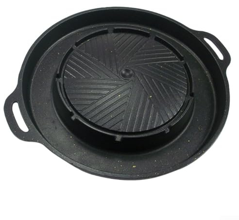 Qualoramall Camping Grill Attachment for Portable Gas Cookers Aluminium BBQ Grill Plate with Non‑Stick Coating, Grease Collection Tray Large Cooking Surfaces for Outdoor Camping Picnic