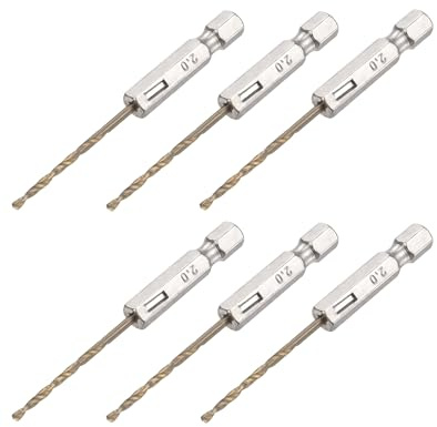 6PCS 2mm Brad Point Wood Drill Bits Set – Titanium Coated High Carbon Steel Drill Bits for Precise Woodworking, Clean & Efficient Drilling – OPP Bag Pack