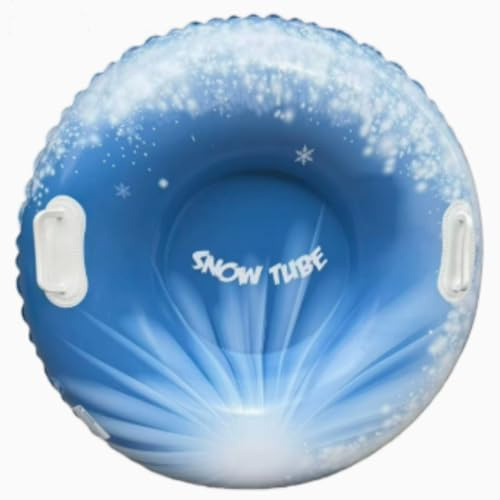 Snow Tube 90cm Sleds for Adults, Inflatable Snow Sled with Handles Heavy Duty Adult Sledge Thicken Toys forWinter Sled Sleds for Adults (Blue Snow Queen)