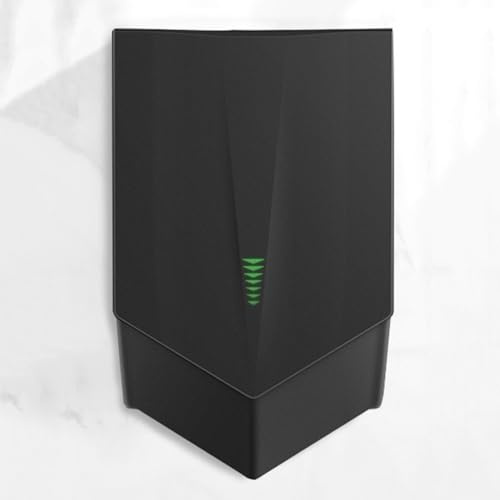 GUHPZA Asciugamani Elettrici da Parete Asciugamani con Sensore Automatico Asciugatrice Ad Aria Calda da Parete Uscita Aria A V Asciugatura Rapida in 7-10 Secondi,Black