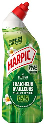 Harpic Gel WC nettoyant surpuissant antibactérien - Forêt de bambous 750ml | Fraicheur d'ailleurs - Parfum aux huiles essentielles